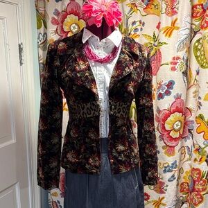 Nanette Lepore Multicolor Floral Velvet Blazer